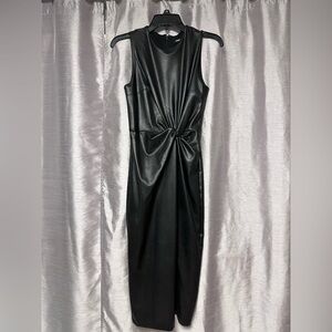 Faux leather Express midi dress
